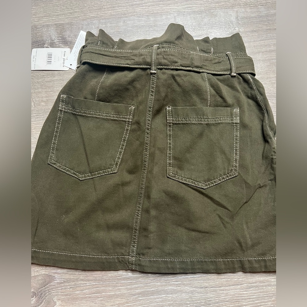 NWT‎ Free People Army Green Skirt- 8 - Picture 5 of 7